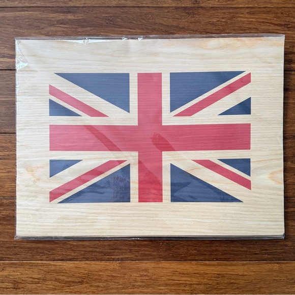 Other - Union Jack Wooden Wall Print 11.5”x15.75”